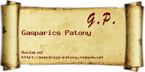 Gasparics Patony névjegykártya